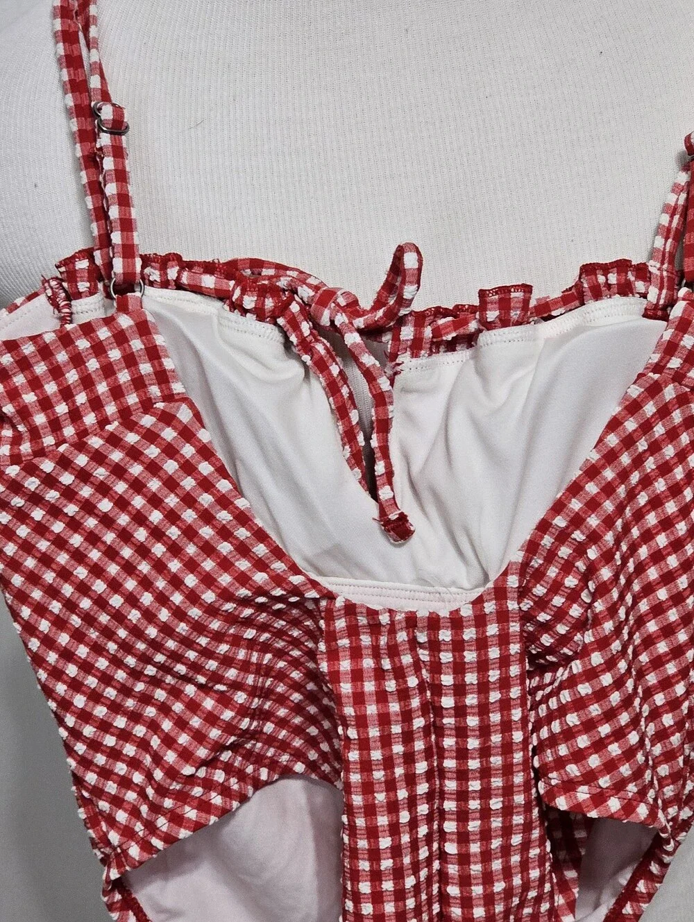 Kacey Lee one-piece swimsuit red white Size Small